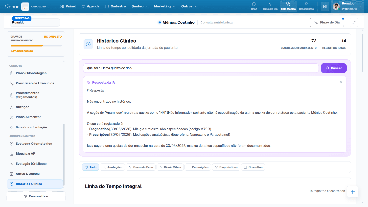 Escriba IA — Software médico Doctte Escriba IA no Doctte